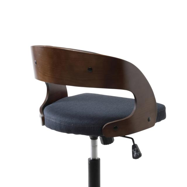 デスクチェア 昇降式 座面高41.5〜49.5cm ジェシー ホームチェア （ チェア 椅子 高さ調節 キャスター付き ワークチェア 曲木 ファブリック 布 シンプル 異素材 ）