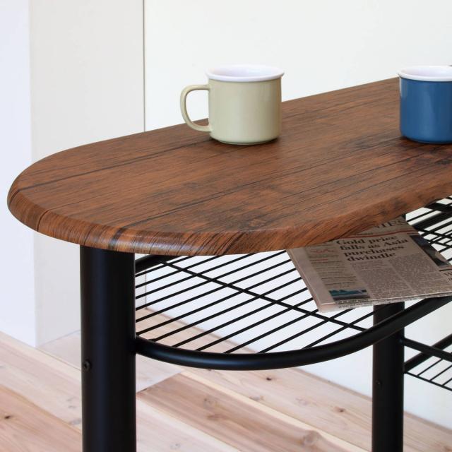 ハイテーブル 3点セット スチールフレーム ハイチェア2脚