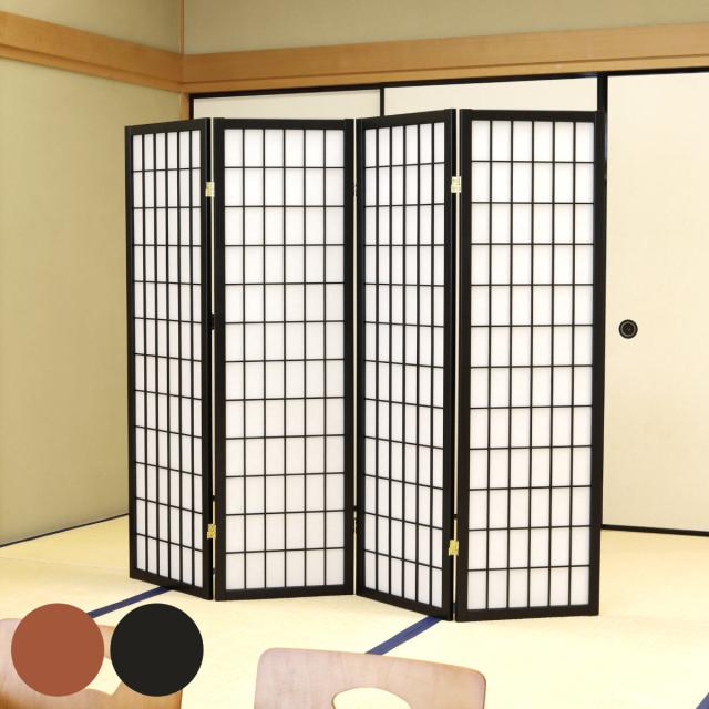 衝立 4連 高さ150cm 折りたたみ 天然木 杉 完成品 和風 間仕切り （ パーテーション 目隠し パーティション 屏風 自立 スクリーン ついたて 4連スクリーン 仕切り おしゃれ 部屋 和室 玄関 インテリア 木目 格子 障子 軽量 ）