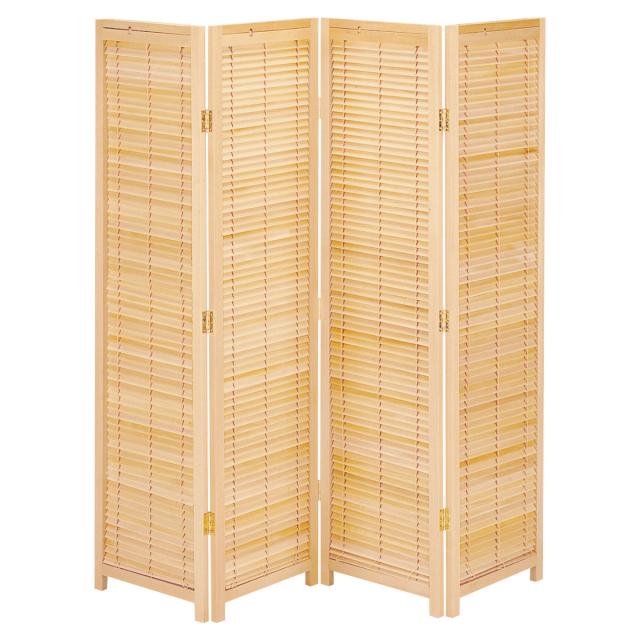 衝立 4連 高さ172cm 天然木 桐 折りたたみ 完成品 ルーバタイプ