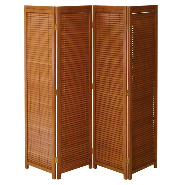 衝立 4連 高さ172cm 天然木 桐 折りたたみ 完成品 ルーバタイプ