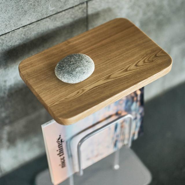 サイドテーブル 高さ49cm マガジンラック 完成品 無垢材 スチール リビング 省スペース （ ミニテーブル テーブル 木製 スリム ソファサイド 雑誌 新聞 収納 ベッドサイド ナイトテーブル コーヒーテーブル ベッドテーブル 玄関 ）_6