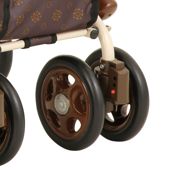 ■在庫限り・入荷なし■シルバーカー ミドルタイプ ルミド （ 折りたたみ 手押し車 歩行補助 軽量 座れる シニア おしゃれ 大容量 折り畳み ショッピングカート シニアカート ブレーキレバー付き ストッパー付き 高さ調節 反射機能 ）
