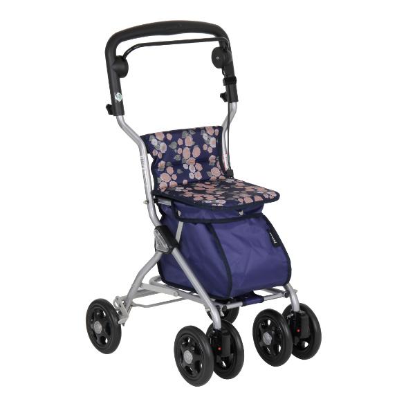 ■在庫限り・入荷なし■シルバーカー ミドルタイプ ルミド （ 折りたたみ 手押し車 歩行補助 軽量 座れる シニア おしゃれ 大容量 折り畳み ショッピングカート シニアカート ブレーキレバー付き ストッパー付き 高さ調節 反射機能 ）