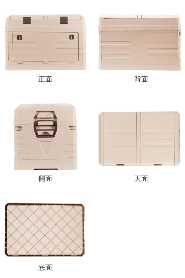 収納ボックス 2WAYオープン コンテナ L 同色3個セット 折りたたみ 幅58×奥行39×高さ40cm （ 収納ケース 収納 ボックス 前開き 折りたたみコンテナ 積み重ね ふた付き スタッキング プラスチック ストッカーアウトドア ）_2