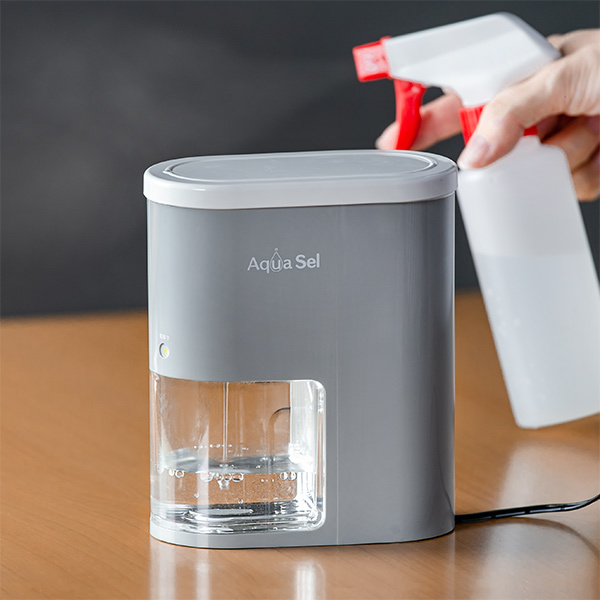 アクアセル 除菌水生成器 次亜塩素酸水 電解次亜水 除菌 消臭 スプレー付き 生成器 Aqua Sel （ 除菌スプレー 消臭スプレー 除菌水 生成 自宅 次亜塩素酸 アルコール不使用 安心 水と塩 マスク おもちゃ ）