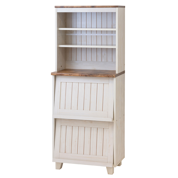 ハイキャビネット フラップ扉 本棚 カントリー調 幅60cm （ キャビネット 収納棚 リビングボード フラップキャビネット 収納 食器棚 リビングキャビネット キッチンボード キッチン収納 リビング 木製 ）の通販は