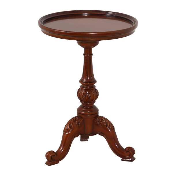 テーブル 高さ60cm ラウンドテーブル 天然木 マホガニー アンティーク