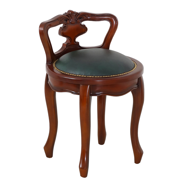 チェア 座面高45cm 背付 ラウンドチェア 天然木 マホガニー アンティーク調 猫脚 椅子 イス いす チェアー 丸椅子 腰掛け 完成品 木製の通販はau Pay マーケット リビングート