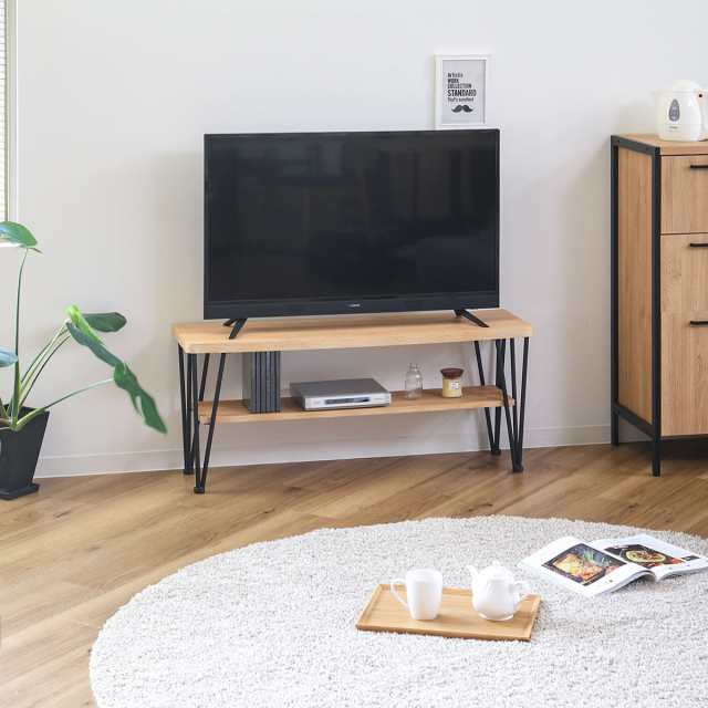 テレビ台 ローボード ヴィンテージ調 スチール脚 ART 幅105cm （ オープンラック 木製 テレビラック 飾り棚 ラック TV台 リビング収納 TVラック 収納 リビングボード 木目 スチール シンプル モダン おしゃれ ひとり暮らし ）の通販は