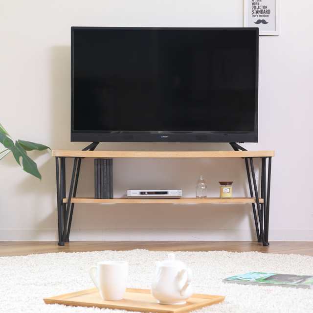 テレビ台 ローボード ヴィンテージ調 スチール脚 ART 幅105cm （ オープンラック 木製 テレビラック 飾り棚 ラック TV台 リビング収納 TVラック 収納 リビングボード 木目 スチール シンプル モダン おしゃれ ひとり暮らし ）の通販は