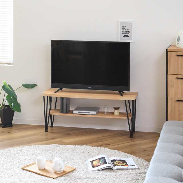 テレビ台 ローボード ヴィンテージ調 スチール脚 ART 幅105cm （ オープンラック 木製 テレビラック 飾り棚 ラック TV台 リビング収納 TVラック 収納 リビングボード 木目 スチール シンプル モダン おしゃれ ひとり暮らし ）の通販は