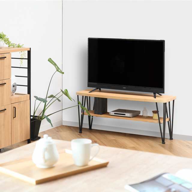 テレビ台 ローボード ヴィンテージ調 スチール脚 ART 幅105cm （ オープンラック 木製 テレビラック 飾り棚 ラック TV台 リビング収納 TVラック 収納 リビングボード 木目 スチール シンプル モダン おしゃれ ひとり暮らし ）の通販は