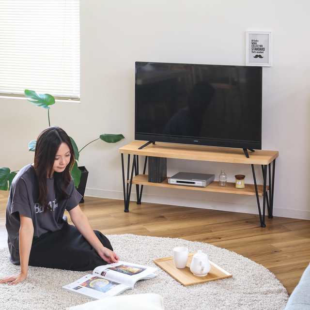 テレビ台 ローボード ヴィンテージ調 スチール脚 ART 幅105cm （ オープンラック 木製 テレビラック 飾り棚 ラック TV台 リビング収納 TVラック 収納 リビングボード 木目 スチール シンプル モダン おしゃれ ひとり暮らし ）の通販は