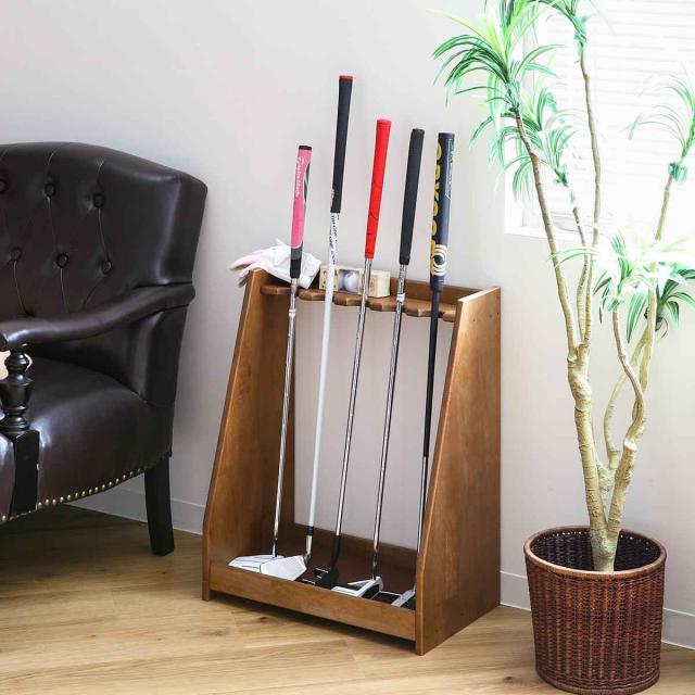 ゴルフクラブスタンド 天然木 ディスプレイラック 幅47cm （ ゴルフクラブ スタンド 木製 収納 ディスプレイ ラック 日本製 完成品 クラブスタンド ヘッド下タイプ 5本 ゴルフ クラブホルダー ）の通販は 8,234円
