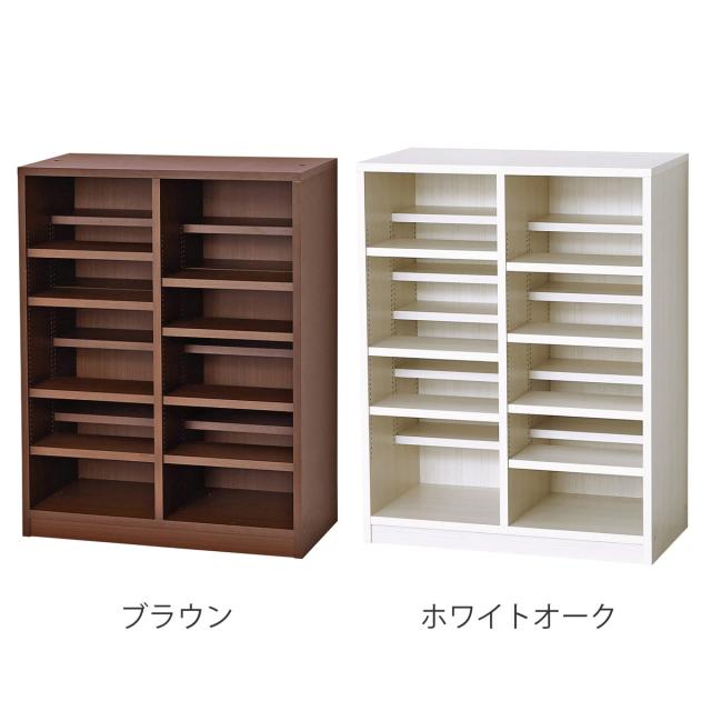 本棚 コミックラック 5段2列 前後棚板 幅90cm （ ラック 棚 シェルフ 飾り棚 収納 日本製 ディスプレイラック 家具 大容量 強化棚板 可動棚 シンプル ）_3
