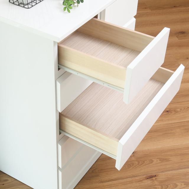 チェスト 5段6杯 鏡面仕上げ 幅60cm （ タンス 完成品 収納 白