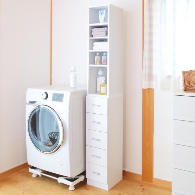 スリムラック 幅25cm 収納ラック 棚 すき間収納 ストッカー 引出し5段