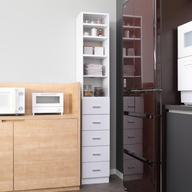 スリムラック 幅30cm 収納ラック 棚 すき間収納 ストッカー 引出し5段 ( ラック 本棚 チェスト キッチン収納 ランドリー A4対応 タオル収納 上下分割 セパレート 隙間 ブラウン ホワイト 可動棚 )の通販は スリムラック 幅30cm 収納ラック 棚 すき間収納 ストッカー 引出し5段 ( ラック 本棚 チェスト キッチン収納 ランドリー A4対応 タオル収納 上下分割 セパレート 隙間 ブラウン ホワイト 可動棚 )の通販は