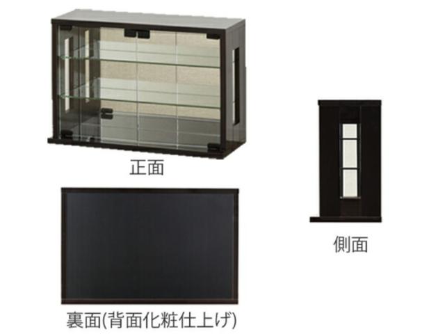 卓上コレクションケース 幅60cm 横型 ガラス （ コレクションラック 卓上 収納 ディスプレイケース ガラス扉 飾り棚 フィギュア フィギュアケース 透明 ケース ガラス棚 背面ミラー ホワイト ダークブラウン ）_2
