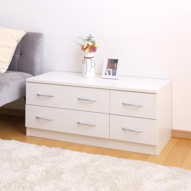 ローチェスト 幅89.5cm 2列2段 北欧風 ブルーム （ チェスト 2段 4杯