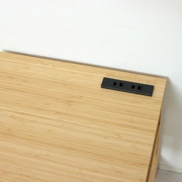 サイドテーブル 高さ61cm 引出し付 Bamboo （ 竹製 コンセント付き ナイトテーブル ミニテーブル ソファ ベッド 横 収納 棚 ラック コンパクト ナチュラル モダン 和モダン ）_7