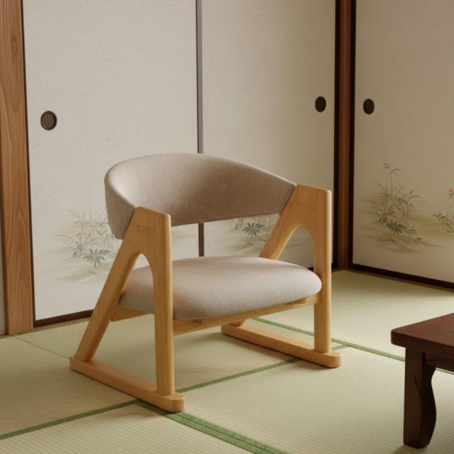 ローチェア 座面高26cm 肘掛け付き フロアチェア 低座椅子 （ 座椅子 低い 座いす 座面 広め チェア イス 椅子 木製 天然木 完成品 立ち上がり サポート 楽 和風 和室 畳 洋風 ファブリック リビングチェア 低め 肘置き いす ）_16