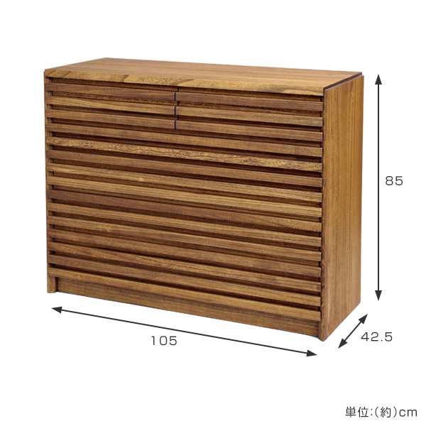 桐チェスト 4段 総無垢 洋タンス ルーバーデザイン 幅105cm （ 開梱設置 総桐 たんす チェスト 収納 木製チェスト 桐 4段チェスト ハイチェスト 木製 衣類収納 衣類 小物整理 引き出し 引出し 整理タンス 着物収納 着物 木目 ）_1