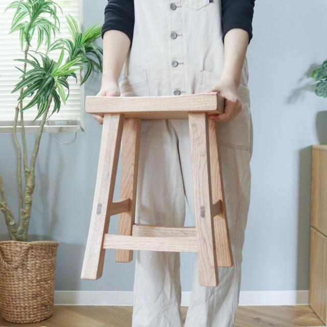 スツール 2脚セット 高さ42.5cm クルミ クリア塗装 日本製 （ 開梱設置 チェア イス 椅子 腰掛け 天然木 木製 完成品 サイドテーブル ミニテーブル 耐荷重100kg ダイニング リビング 玄関 子供部屋 チェアー ディスプレイ ）_8