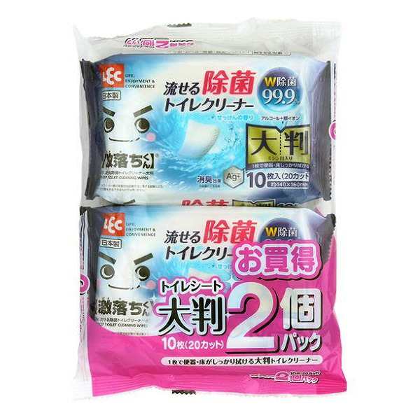 トイレクリーナー 激落ちくん 2個パック 流せる除菌トイレクリーナー 大判10枚入り トイレ掃除 除菌 シート 流せる トイレ 掃除 清掃 の通販はau Pay マーケット リビングート