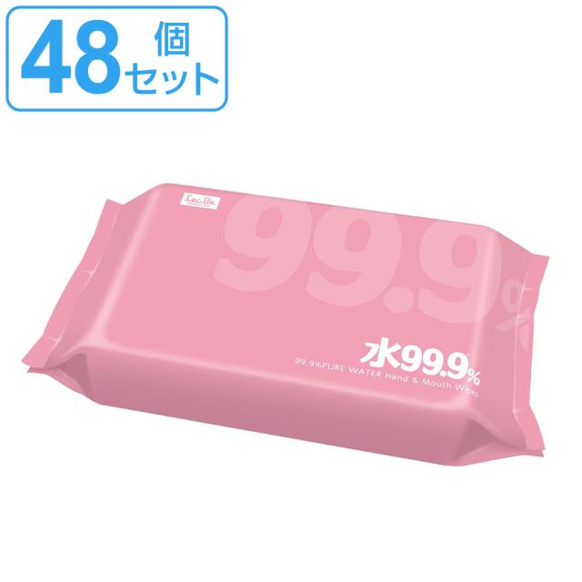 ウェットティッシュ 手口ふき 水99.9％ 80枚入り 48個セット （ ウェットシート 手口拭き 純水 99.9％ 日本製 赤ちゃん ベビー レック LEC おてふき お手拭き パラベンフリー ノンアルコール 無添加 衛生用品 ）
