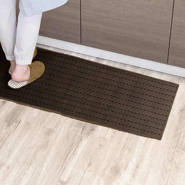キッチンマット 1cm単位 オーダー 45×261〜280cm ドットスクア オーバーロック加工 （ 日本製 キッチン マット サイズオーダー 45cm イージーオーダー 防炎 抗菌 防ダニ 制電 台所マット 長さ選べる ）_8