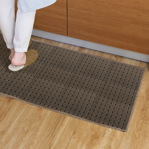 キッチンマット 1cm単位 オーダー 60×241〜260cm ドットスクア オーバーロック加工 （ 日本製 キッチン マット サイズオーダー 60cm イージーオーダー 防炎 抗菌 防ダニ 制電 台所マット 長さ選べる ）_9