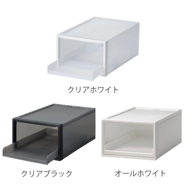 収納ケース トレータイプ クローゼットシステム 高さ21.5cm 日本製 同色3個セット （ 収納 衣装ケース トレー トレイ 収納ボックス クローゼット収納 クローゼット スタッキング 積み重ね プラスチック プラスチック製 衣類収納 ）_2