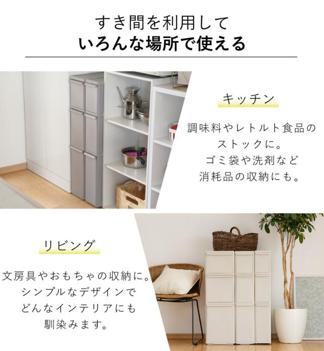 キッチンストッカー スリムストレージ トールストッカー 幅17cm 3段 TS 