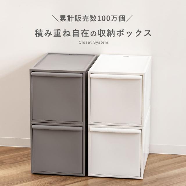 収納ケース 同色2個セット 引き出し L 幅32×奥行52×高さ31.8cm