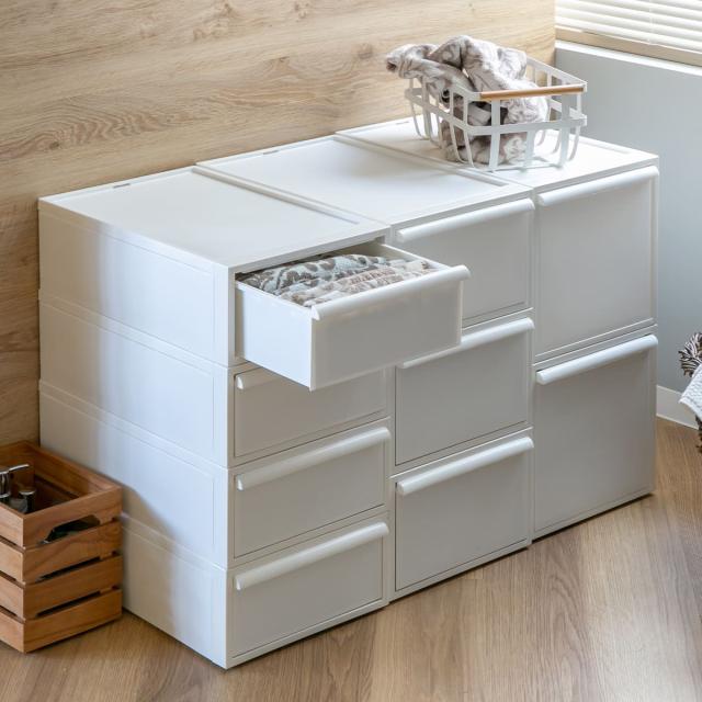 収納ケース 同色2個セット 引き出し L 幅32×奥行52×高さ31.8cm クローゼットシステム （ 収納 クローゼット 衣類収納 衣装ケース 積み重ね プラスチック 日本製 ）_17