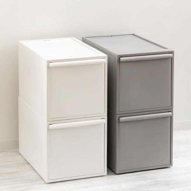収納ケース 同色2個セット 引き出し L 幅32×奥行52×高さ31.8cm クローゼットシステム （ 収納 クローゼット 衣類収納 衣装ケース 積み重ね プラスチック 日本製 ）_18