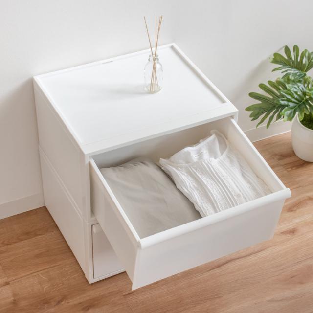 収納ケース 同色4個セット クローゼットシステム ワイド 引き出し M 幅45×奥行39.5×高さ24.7cm （ 収納 クローゼット 衣類収納 衣装ケース 積み重ね プラスチック 日本製 4個 ）_10