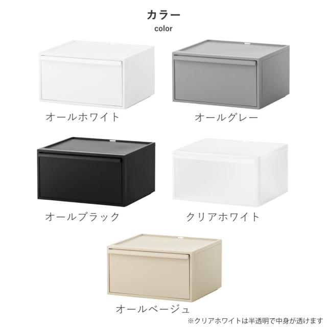 収納ケース 同色4個セット クローゼットシステム ワイド 引き出し M 幅45×奥行39.5×高さ24.7cm （ 収納 クローゼット 衣類収納 衣装ケース 積み重ね プラスチック 日本製 4個 ）_3