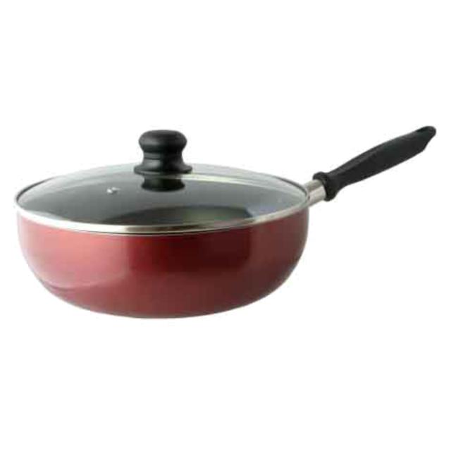 マルチパン 28cm IH対応 キュイジーヌ ガラス蓋付き フライパン （ ガス火対応 炒め鍋 深型フライパン 28センチ いため鍋 ディープパン アルミフライパン なべ 鍋 フタ付き 蓋付き フライパン ih対応 28cm フライパン 28cm）