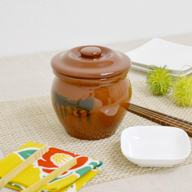 オレンジ 陶器 漬け物容器 高さ24cmのかなり大きい容器になります 漬物容器 540ml ミニ壺 蓋付 陶器 （ 漬物樽 つけもの容器 漬け物容器