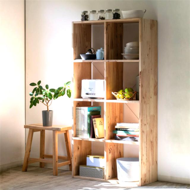 オープンシェルフ 2×4 幅73cm ラバーウッド 無垢材 （ シェルフ オープンラック 天然木 NATURAL SIGNATURE 木製 シンプル 飾り棚 ラック 棚 ）