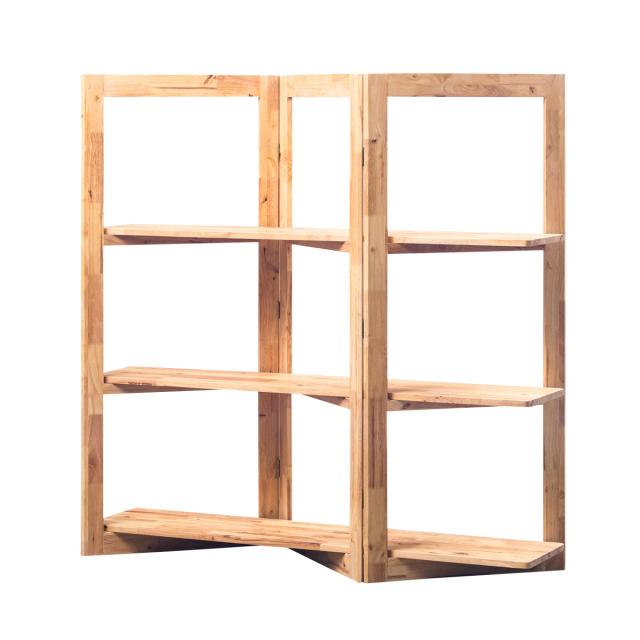 パーテーション風 ジグザグシェルフ 幅135cm ラバーウッド 無垢材 （ ジグザグ シェルフ オープンラック 天然木 NATURAL SIGNATURE 木製 シンプル 飾り棚 ラック 棚 間仕切り ）