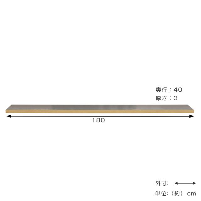 ステンレス天板 幅180cm 組合せキッチン収納 ワイズシリーズ 日本製 （ wise ワイズ 天板 専用 ステンレス 組合せ 天板のみ キッチン収納 幅180 ）_1