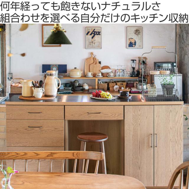 可動棚開き戸 本体 組合せキッチン収納 幅60cm ワイズシリーズ 日本製 （ wise 開き戸 キャビネット 組み合わせ キッチン収納 完成品 オーク前板 収納 食器棚 棚 作業台 家具 可動棚 ）