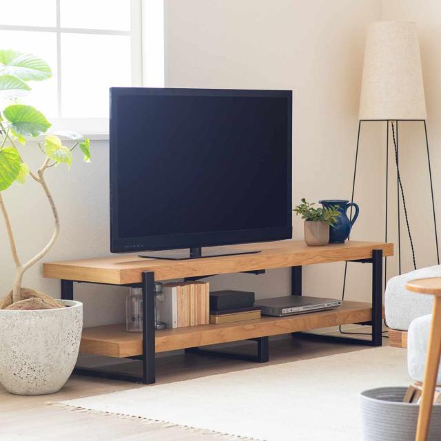 テレビ台 幅150cm シンプル 天然木 （ TV台 テレビボード AVラック 収納 リビング収納 ラック 棚 木製 飾り棚 家具 ナチュラル ミドルブラウン ）_5