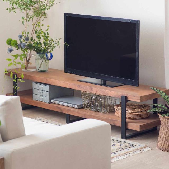 テレビ台 幅150cm シンプル 天然木 （ TV台 テレビボード AVラック 収納 リビング収納 ラック 棚 木製 飾り棚 家具 ナチュラル ミドルブラウン ）_6