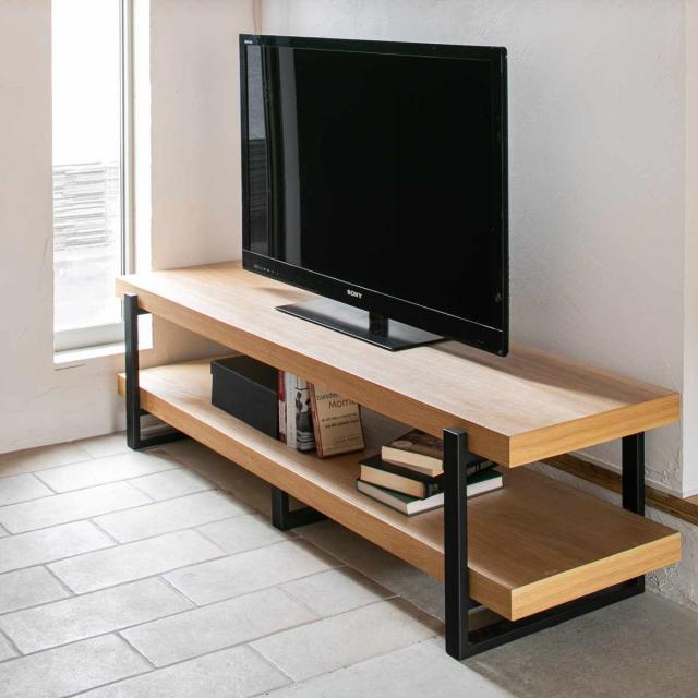 テレビ台 幅150cm シンプル 天然木 （ TV台 テレビボード AVラック 収納 リビング収納 ラック 棚 木製 飾り棚 家具 ナチュラル ミドルブラウン ）_7