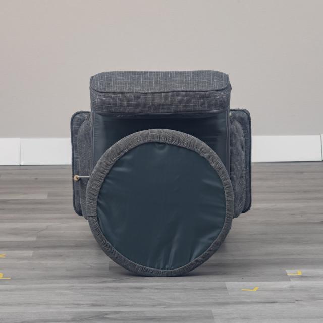 高座椅子 ハイバックタイプ 回転 昇降式 座面高42〜48cm ジネシー （ 座椅子 無段階リクライニング ヘッドレスト フットレスト 角度調節可能 肘掛け チェア イス 椅子 リラックス 収納ポケット ファブリック ポケットコイル ）_17